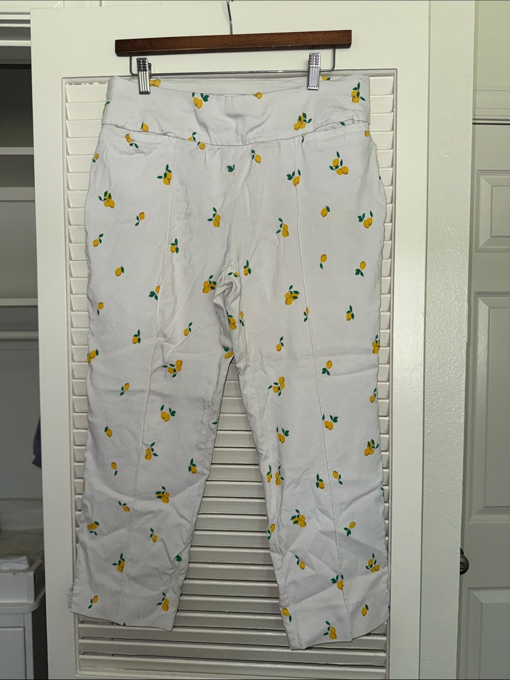 cooper & ella White Lemon-Print Casual Pants